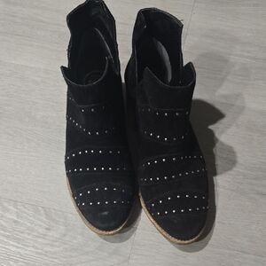 Roxy Black Suede Studded Ankle Boots